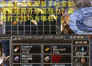 热血传奇私服新手玩家如何快速提升等级战力？高效打宝技巧有哪些？