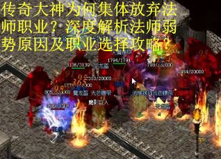 传奇大神为何集体放弃法师职业？深度解析法师弱势原因及职业选择攻略？