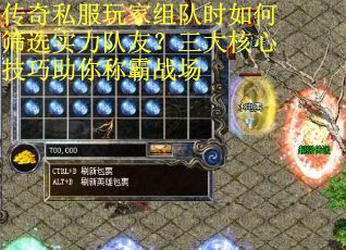 传奇私服玩家组队时如何筛选实力队友？三大核心技巧助你称霸战场