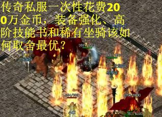传奇私服一次性花费200万金币，装备强化、高阶技能书和稀有坐骑该如何取舍最优？
