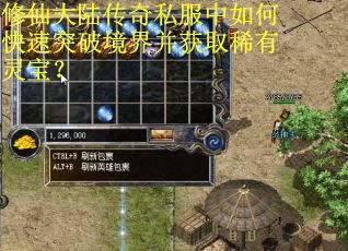 修仙大陆传奇私服中如何快速突破境界并获取稀有灵宝？