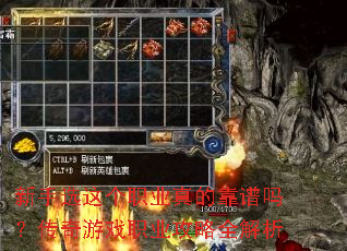 新手选这个职业真的靠谱吗?传奇游戏职业攻略全解析 新手选这个职业真的靠谱吗?传奇游戏职业攻略全解析